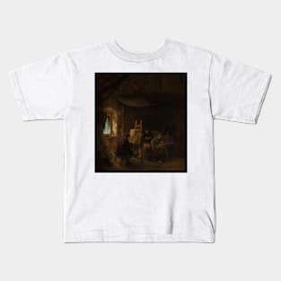 Painting Studio by Adriaen van Ostade Kids T-Shirt